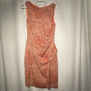 Le Château Size M peachy animal print dress
